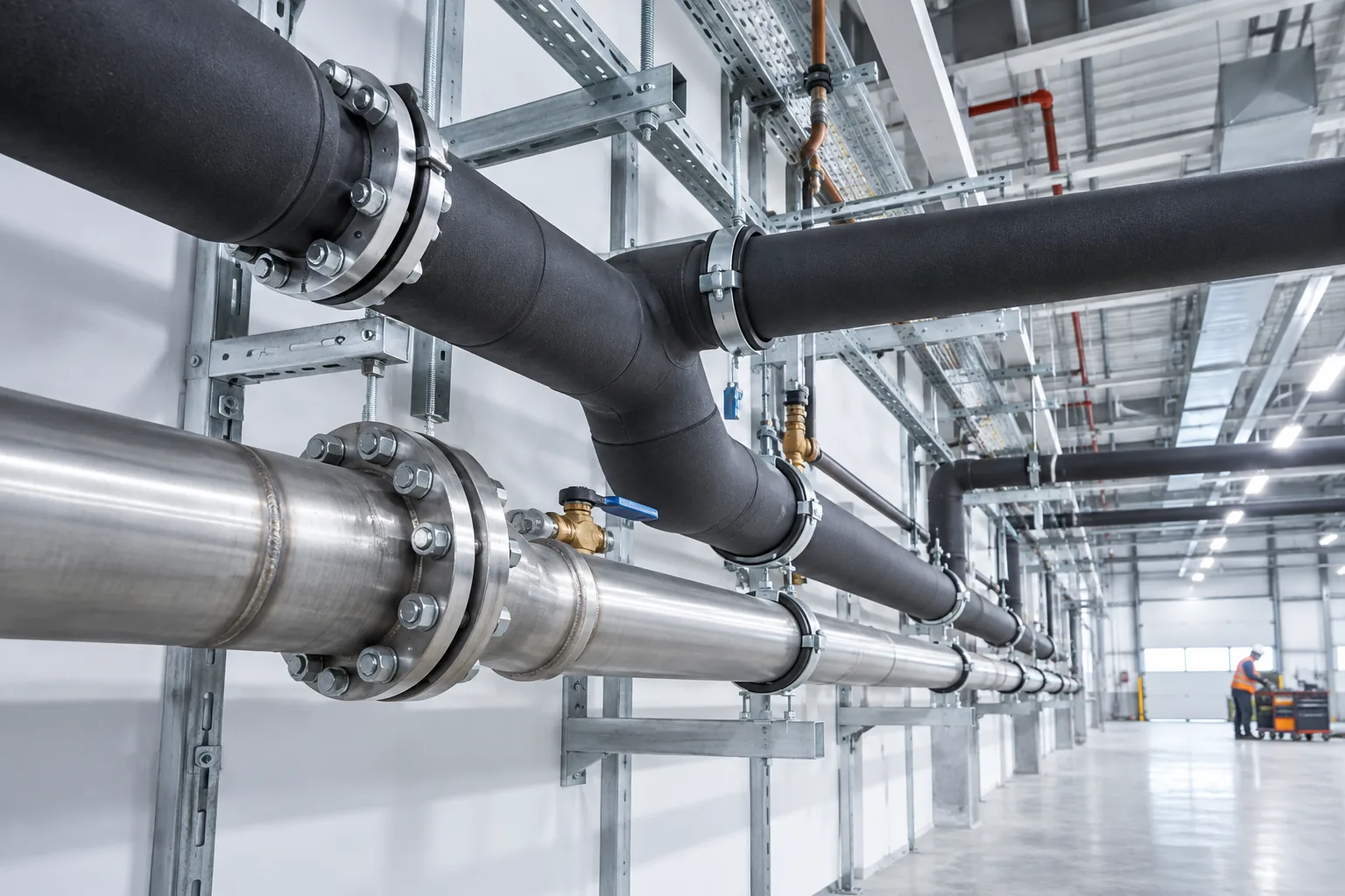 Präzise montierte Rohrleitungen für Heizungs-, Trinkwasser- und Kältesysteme